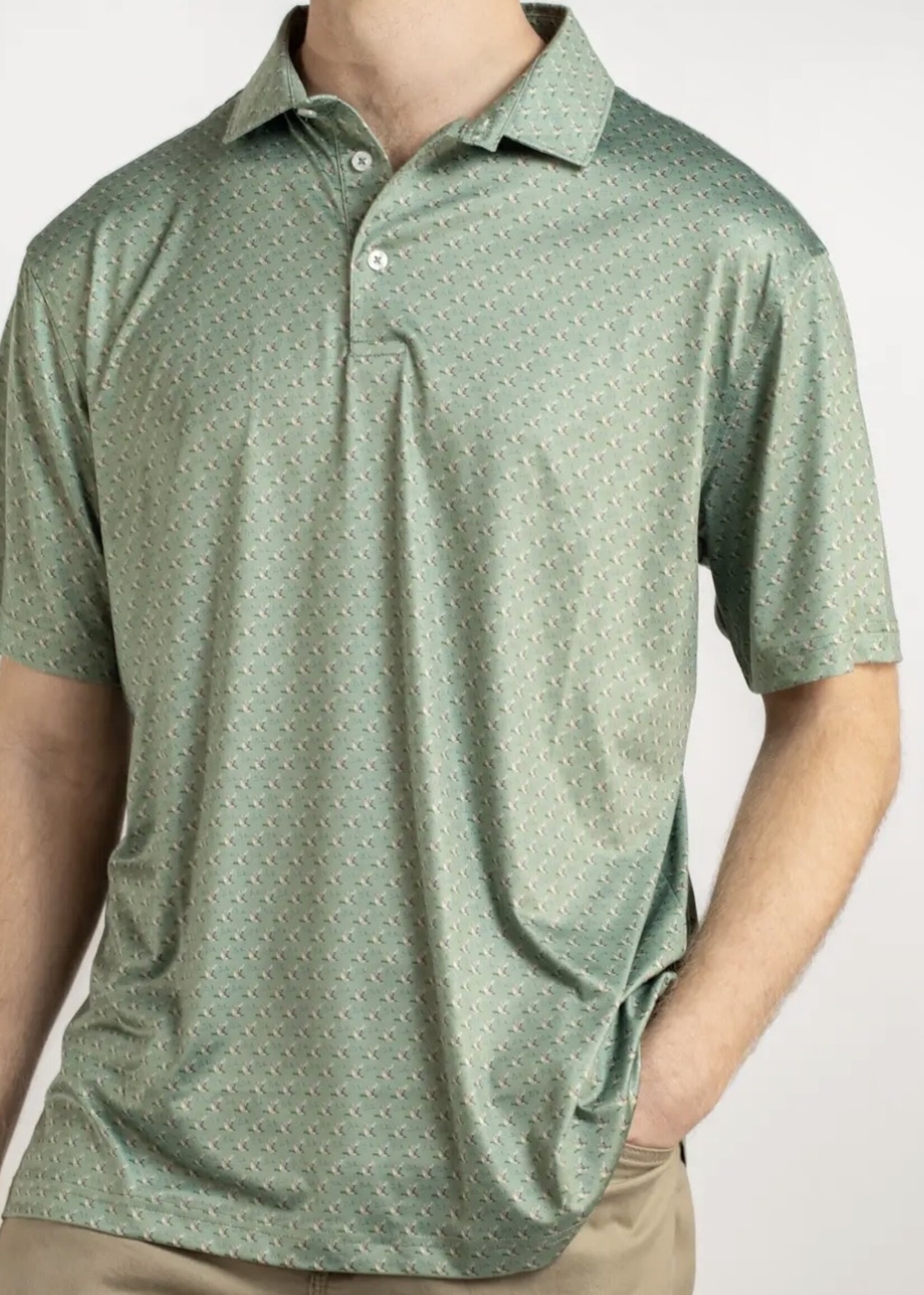 The Royal Standard Green Flying Mallard Performance Polo