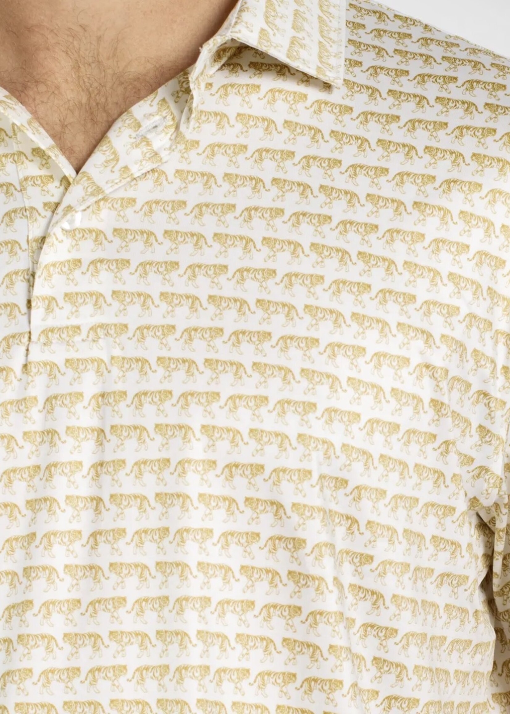 The Royal Standard Gold & White Tiger Performance Polo