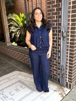 Skies are Blue Denim Bubble Top