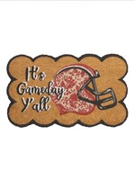 The Royal Standard Red & White Game Day Y'all Doormat