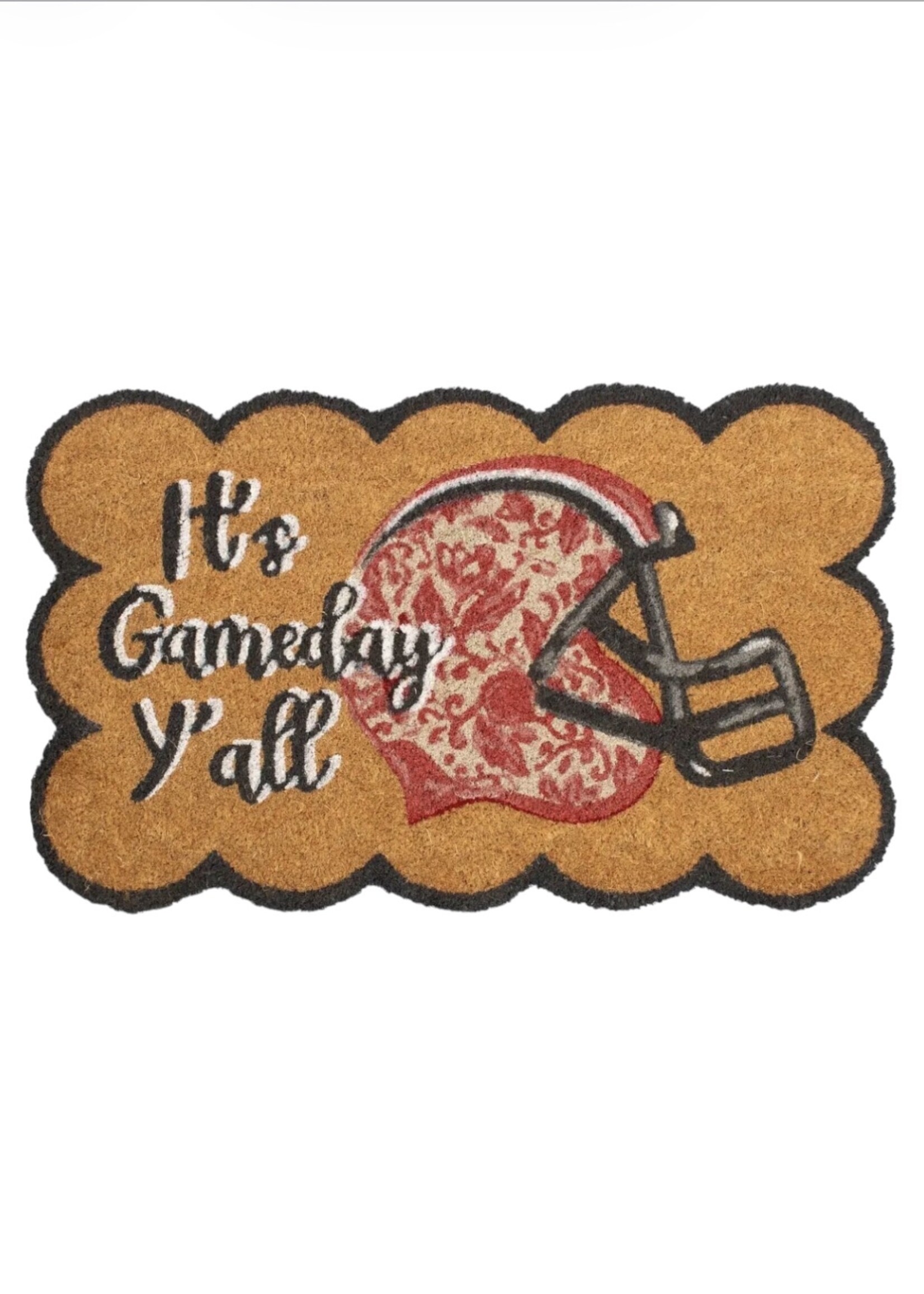 The Royal Standard Red & White Game Day Y'all Doormat