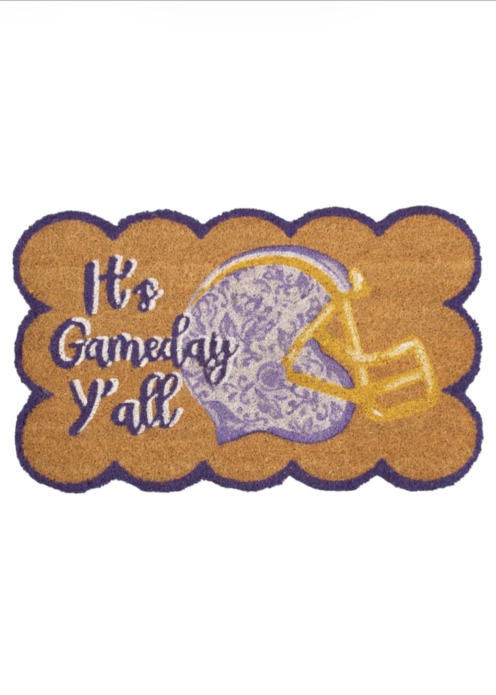 The Royal Standard Purple & Yellow Game Day Y'all Doormat