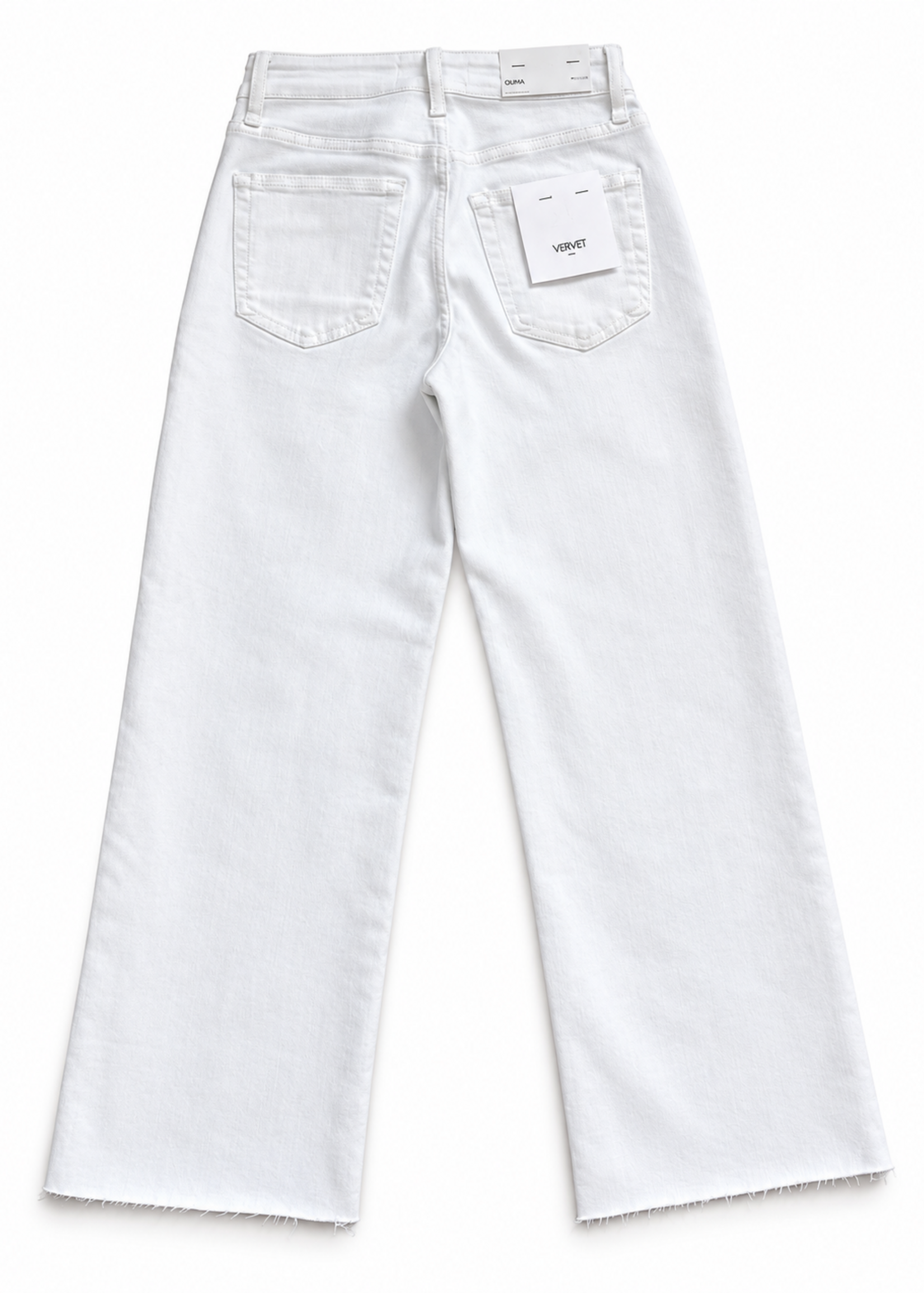 Bloom and Company White High Rise Cropped Wide Leg Jean