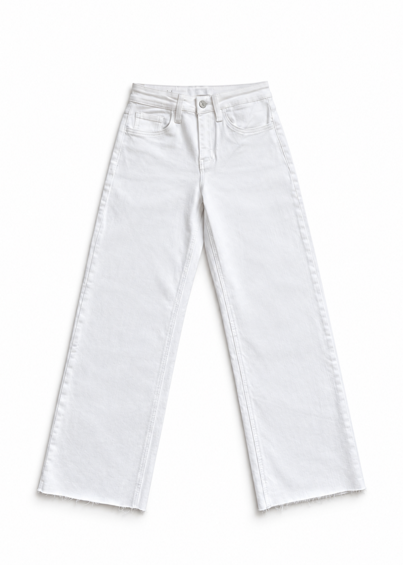 Bloom and Company White High Rise Cropped Wide Leg Jean