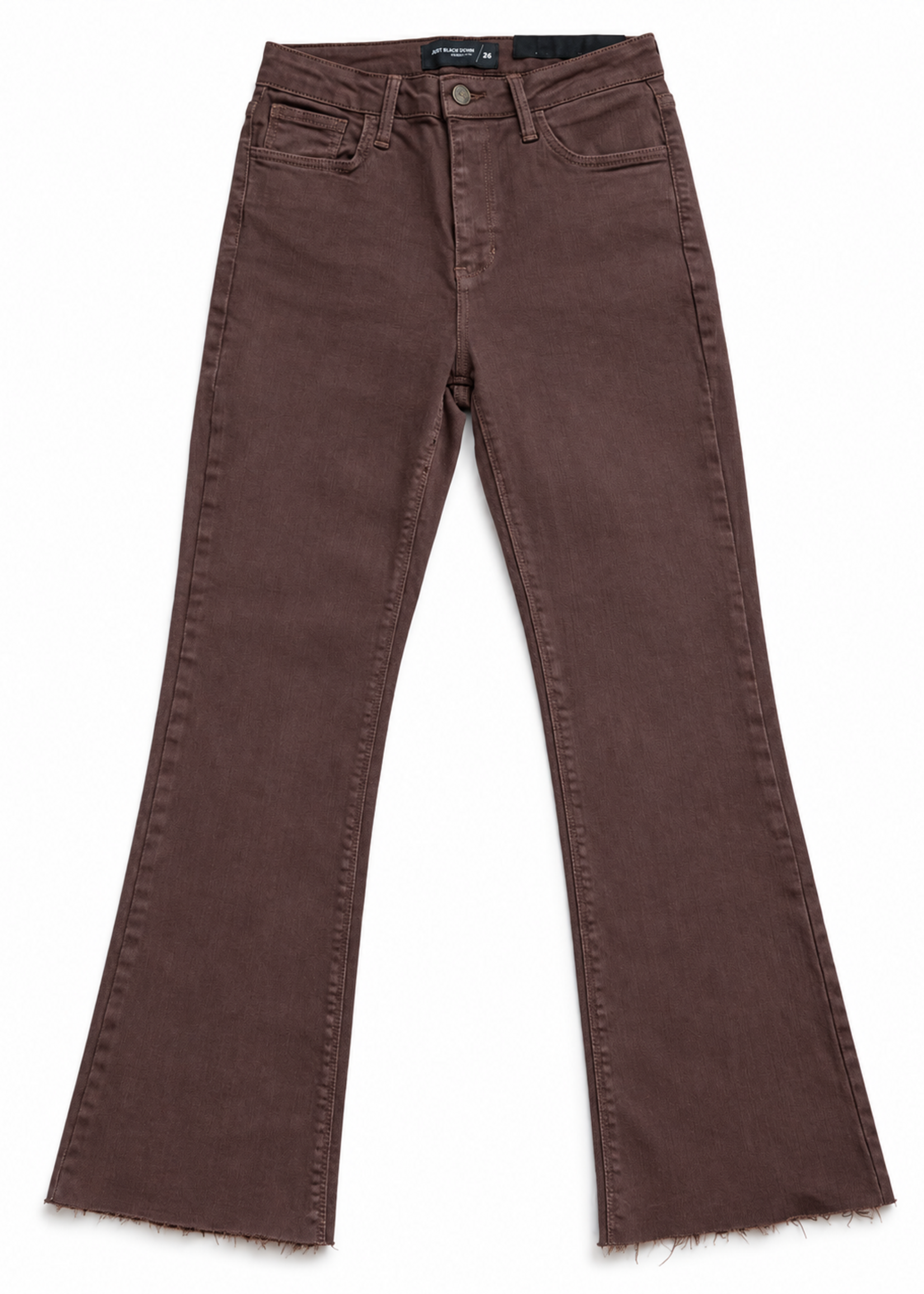 Just Panmaco Brown Cropped Flare Jeans