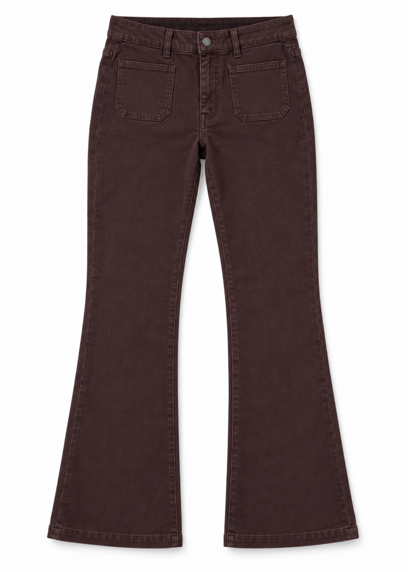 Just Panmaco Brown Patch Pocket Flare Denim