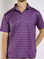 The Royal Standard Purple Yellow & White Stripe Polo