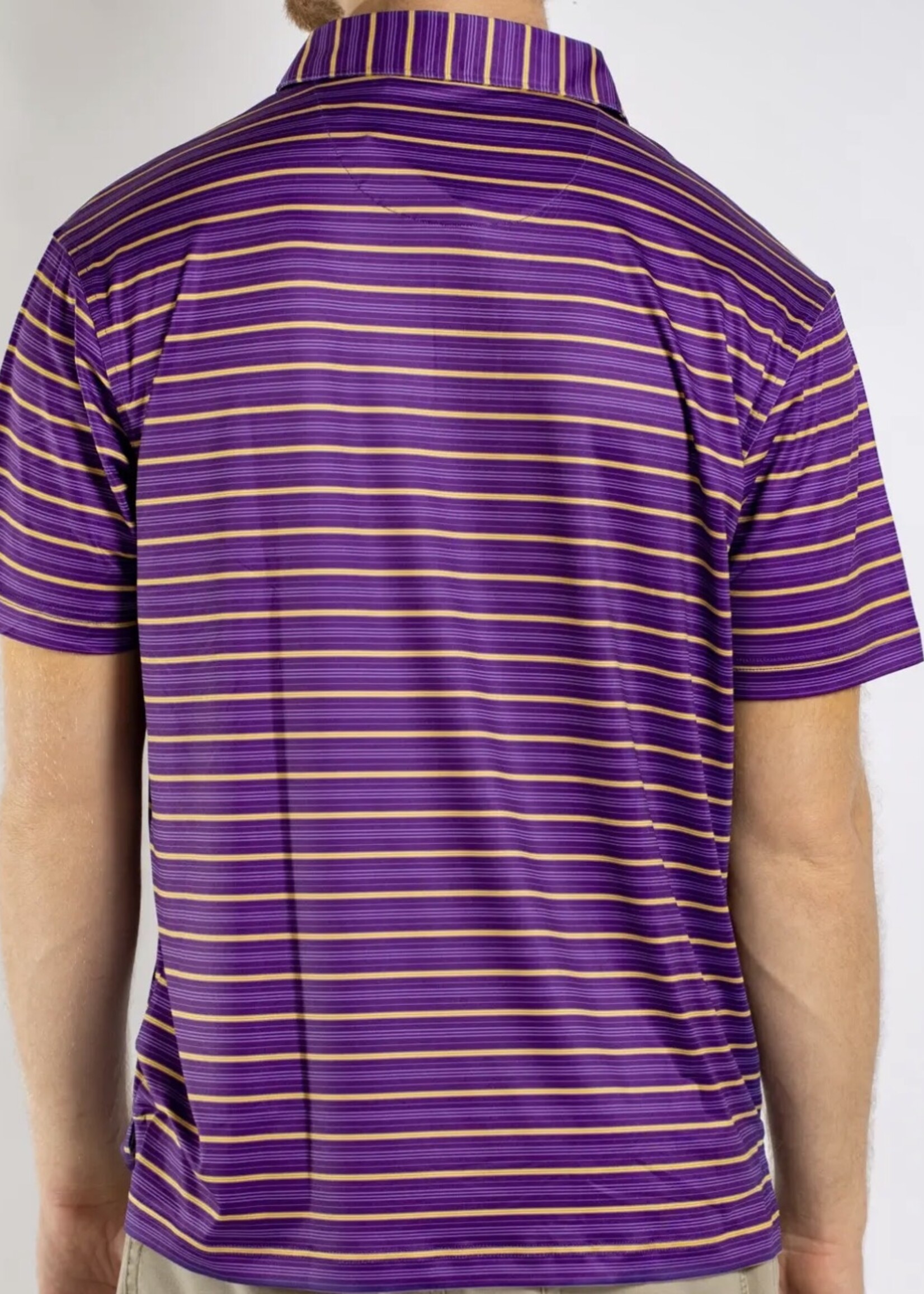 The Royal Standard Purple Yellow & White Stripe Polo