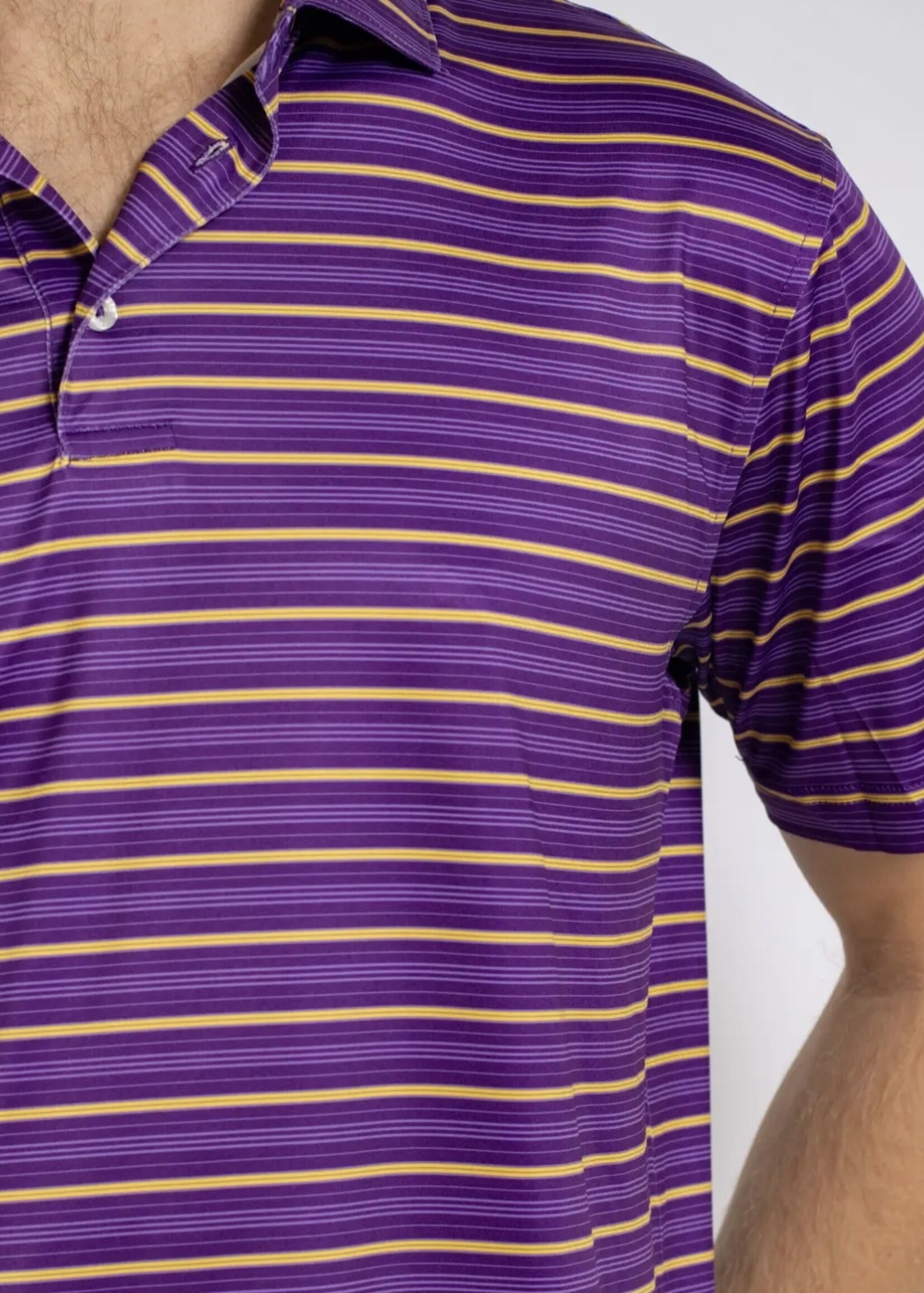 The Royal Standard Purple Yellow & White Stripe Polo