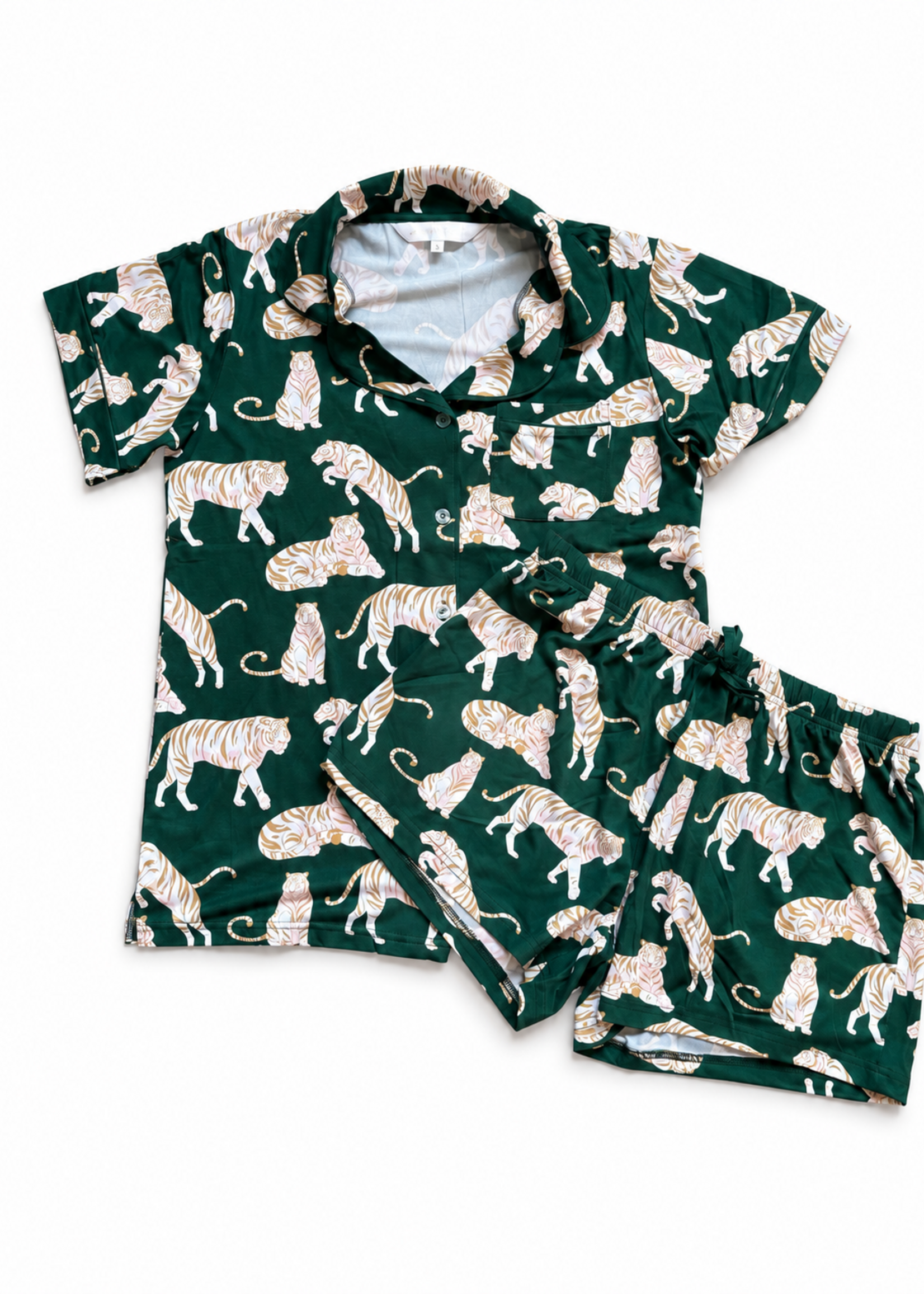 The Royal Standard Green Tiger Short Sleeve Pajamas