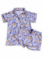The Royal Standard Purple Chinoiserie Tiger Short Sleeve Pajamas