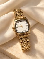 Fame Accessories Polished Metallic Bold Band Watch