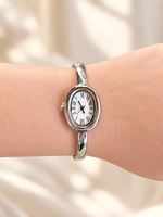 Fame Accessories Hinged Oval Bangle Watch