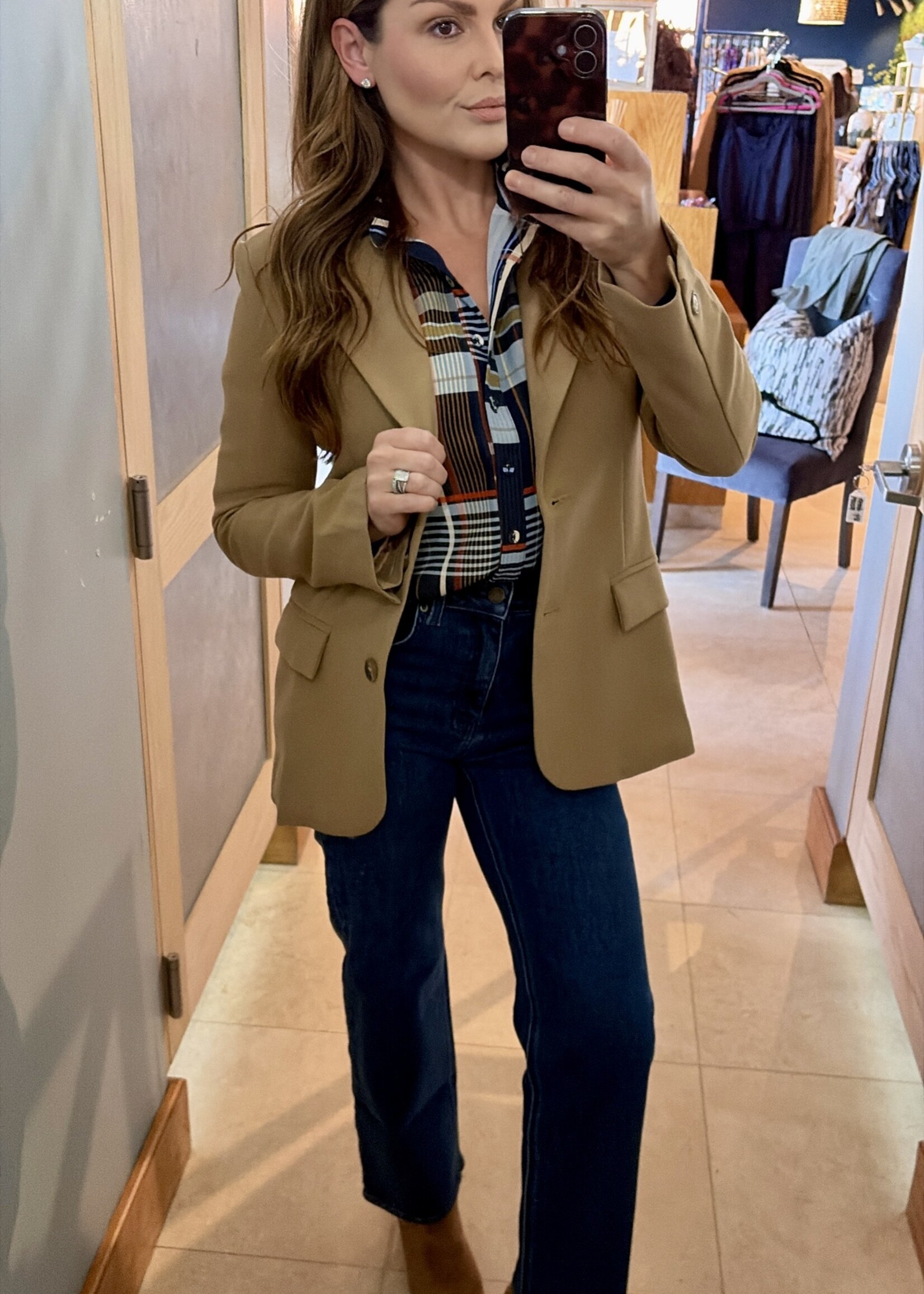 ee:some Tan Tailored Notch Blazer