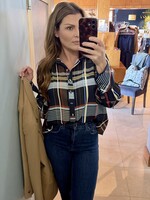 THML Long Sleeve Multi Color Plaid Top