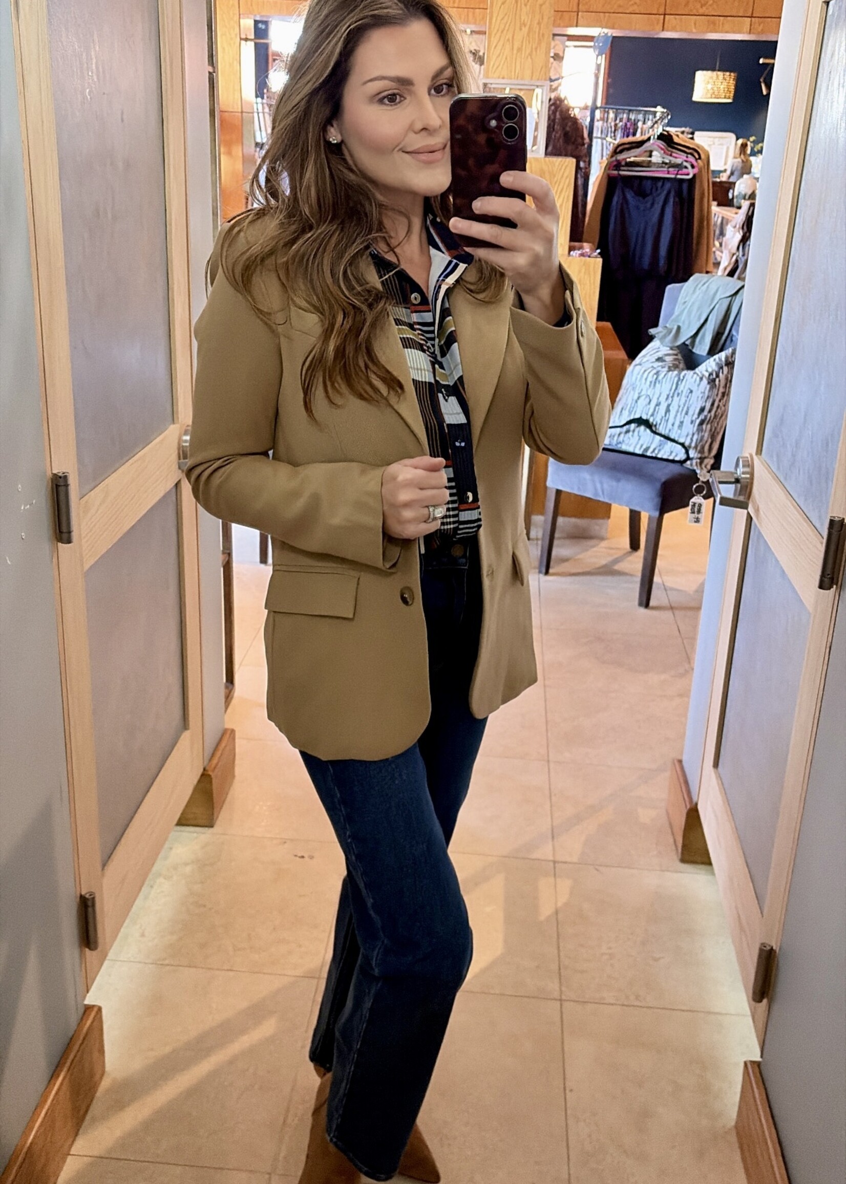 ee:some Tan Tailored Notch Blazer