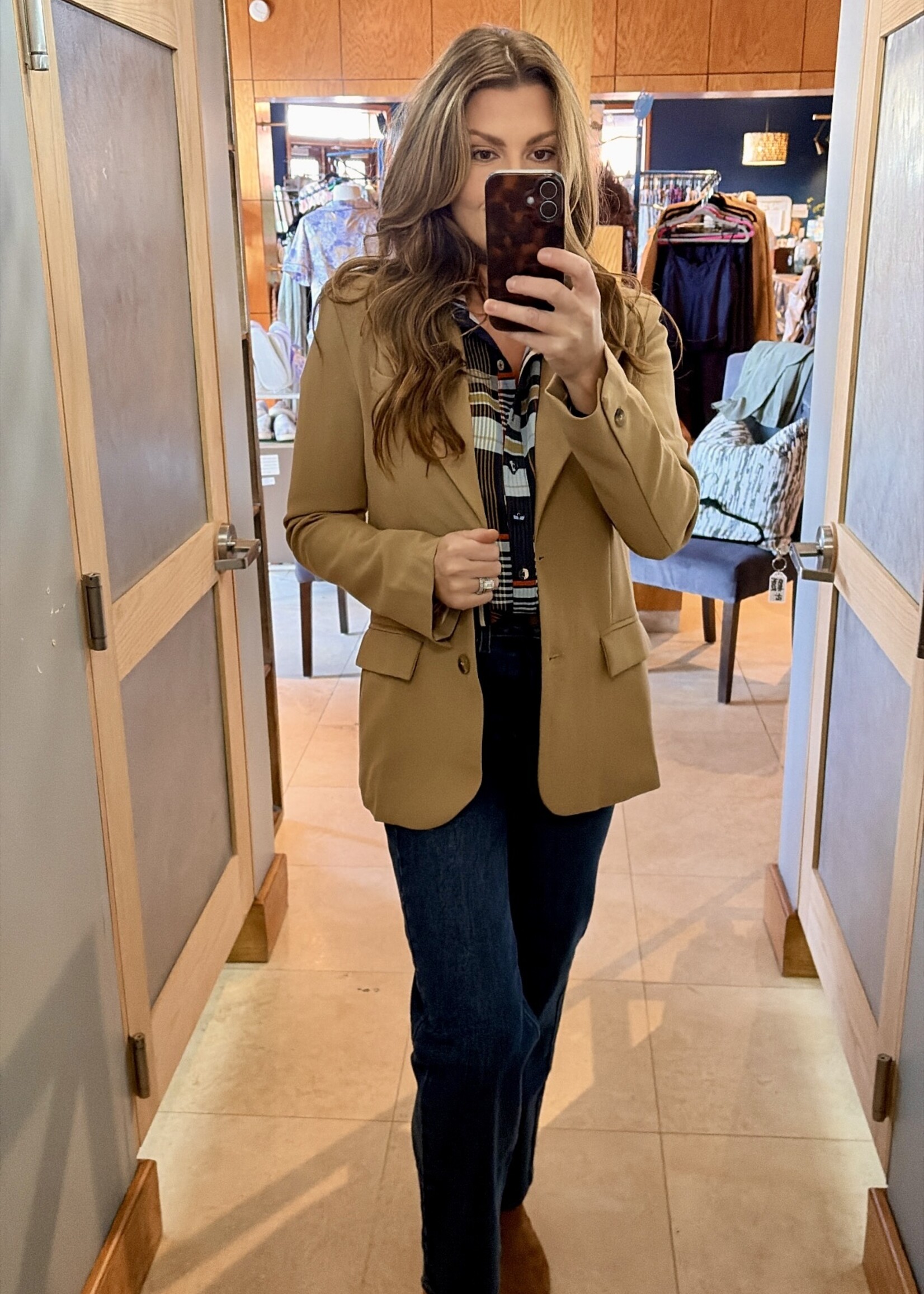 ee:some Tan Tailored Notch Blazer