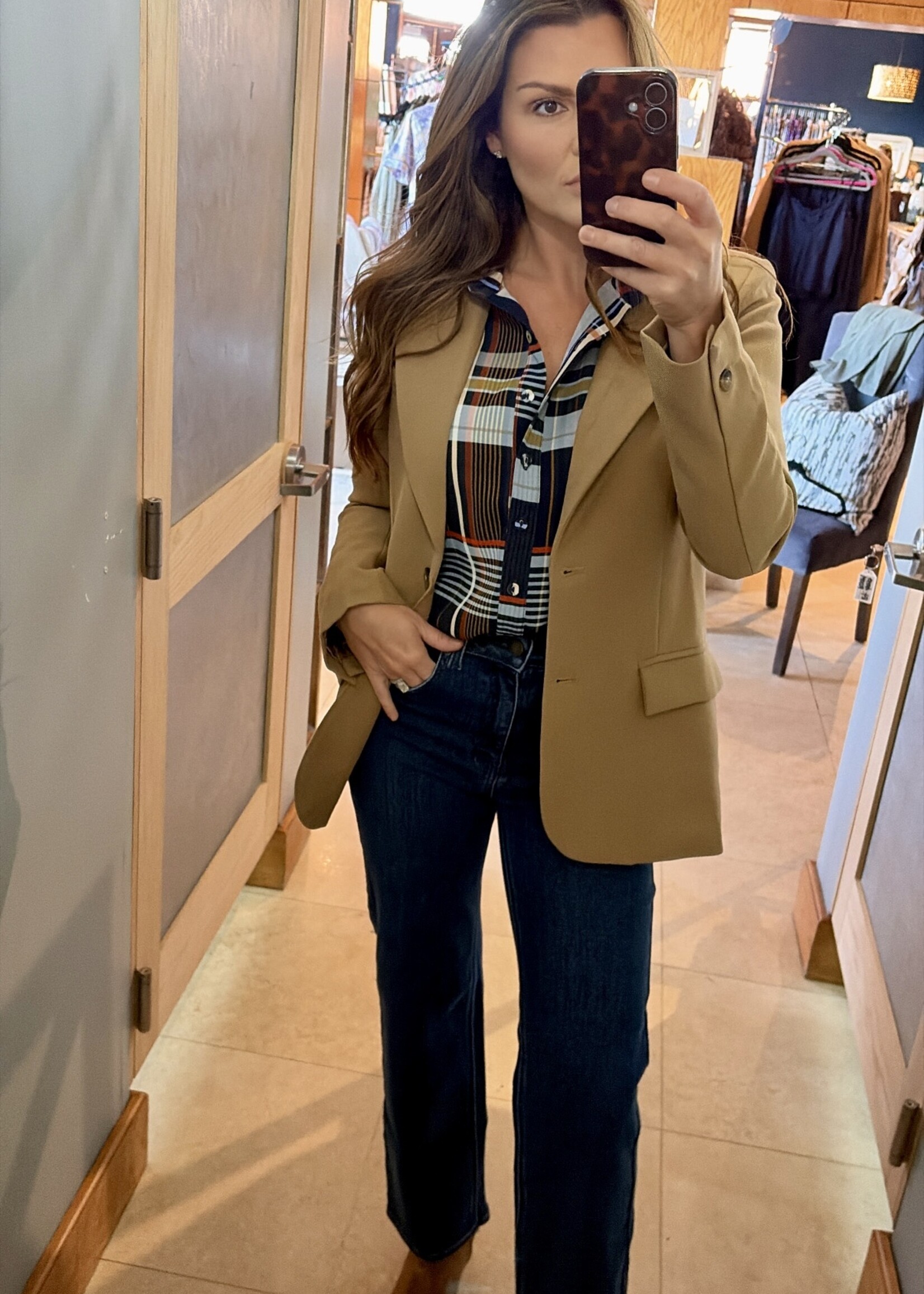 ee:some Tan Tailored Notch Blazer