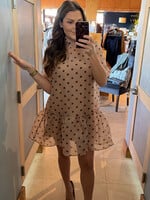entro Taupe Polka Dot Sheer Mini