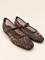 Let's See Style Leopard Mesh Ballet Flat w/ Strap