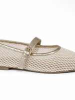 Let's See Style Gold Mesh Mary Jane Flats