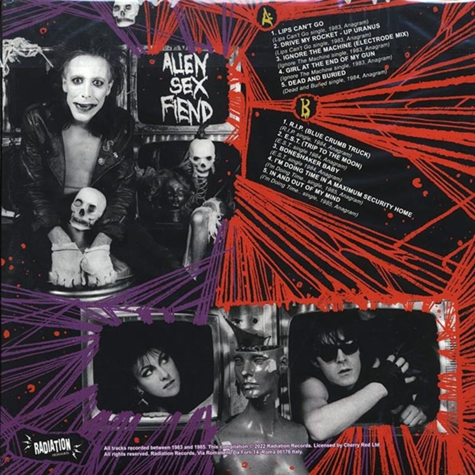 Alien Sex Fiend - The Manic Nightmare Of Alien Sex Fiend: The Singles 1983-  1985 (Radiation) (Ltd. 300 Copies) (Colored vinyl (splatter)) -  Soulessentials Records