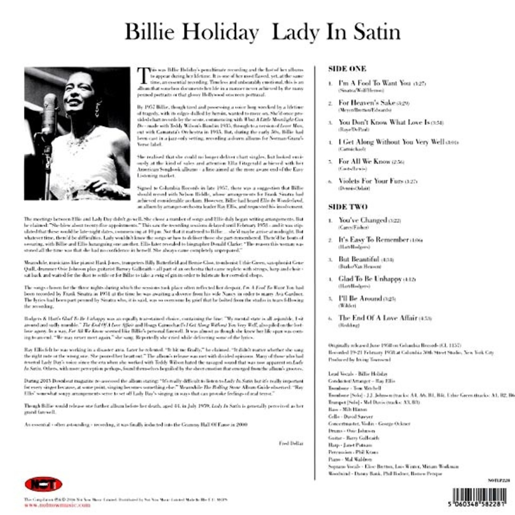 Billie Holiday - Lady In Satin (WaxTime) (180g)