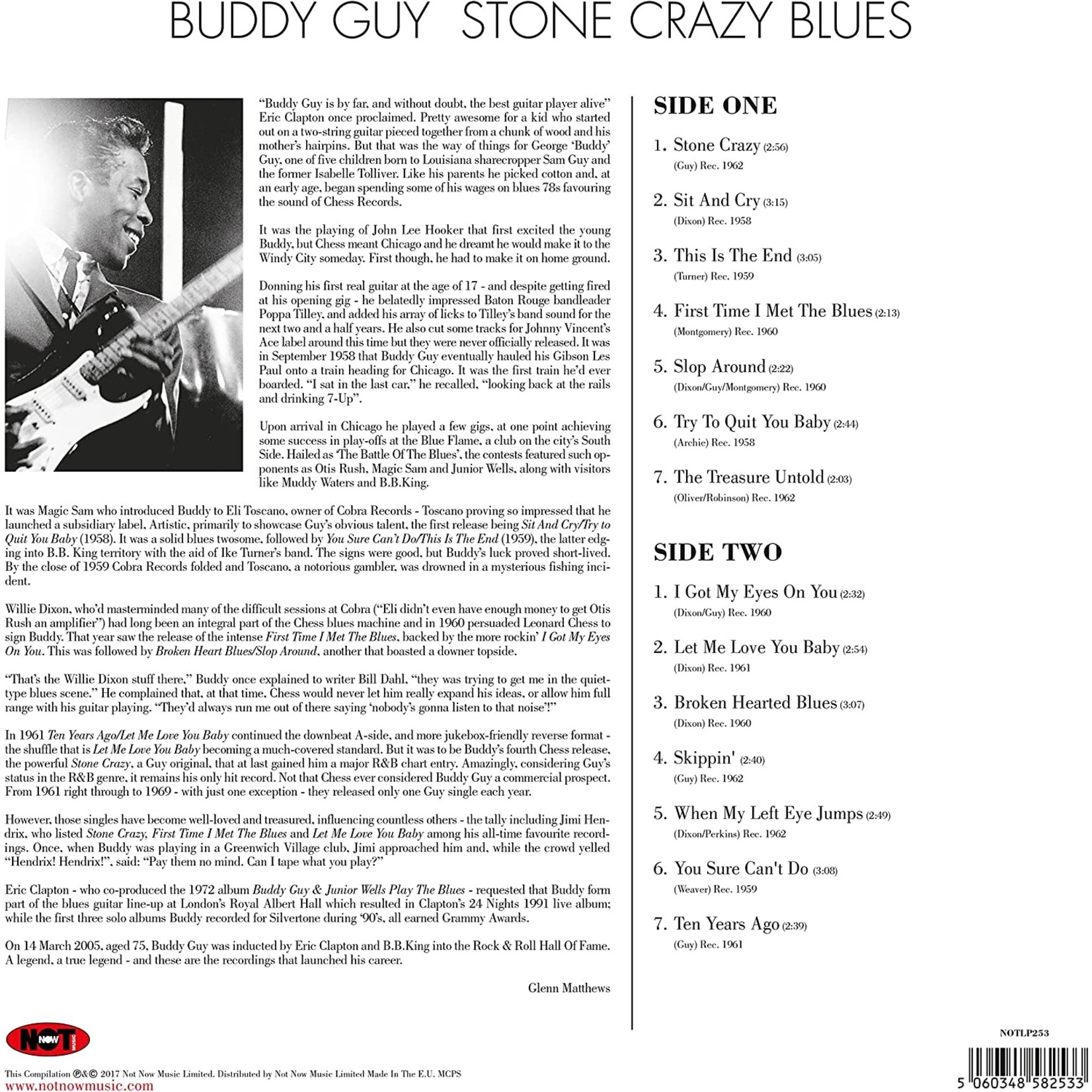 Buddy Guy - Stone Crazy Blues (Not Now Music) (180g) (Colored vinyl (blue))
