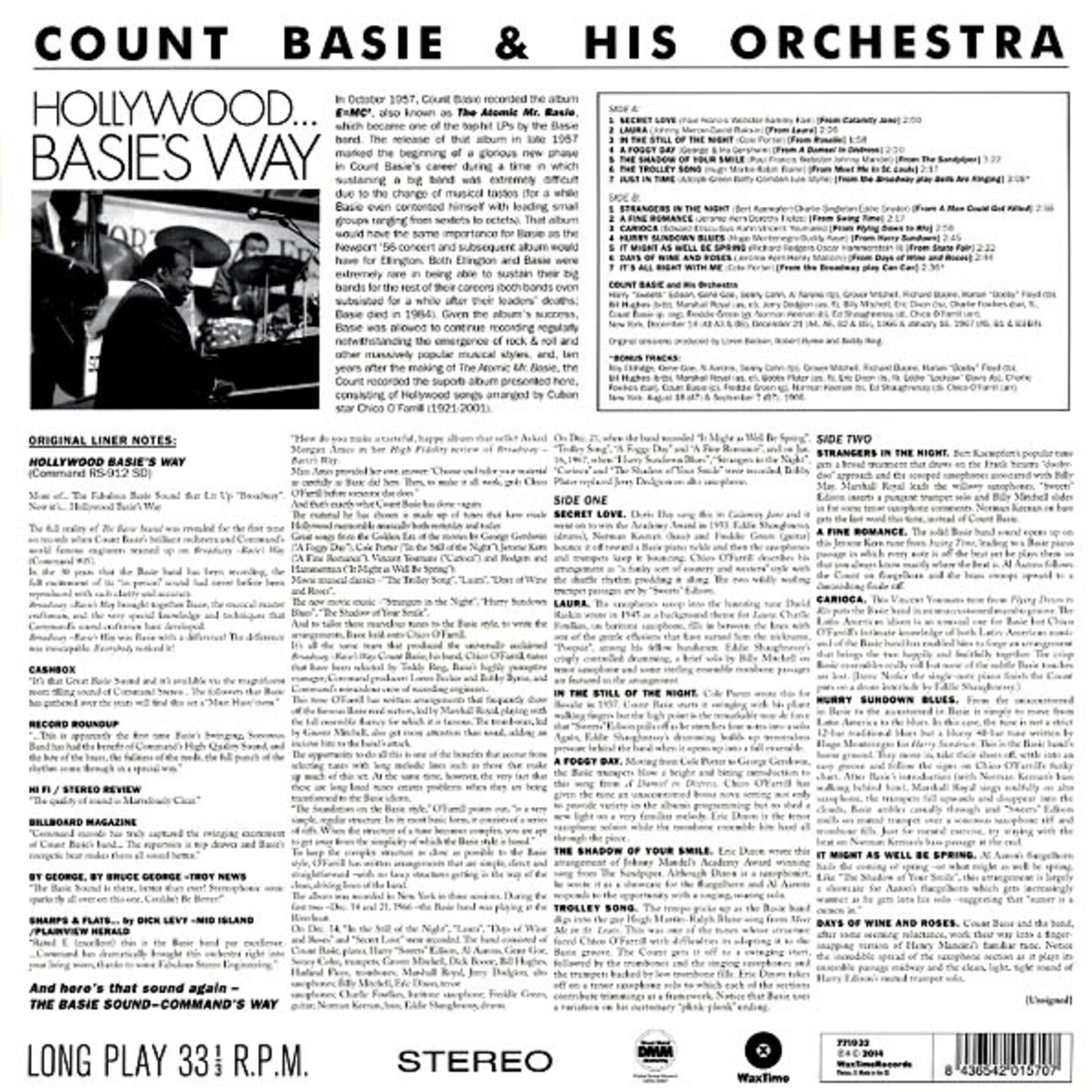 Count Basie & His Orchestra - Hollywood, Basie's Way (WaxTime) (180g)