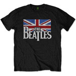 The Beatles Unisex T-Shirt: Drop T Logo & Vintage Flag