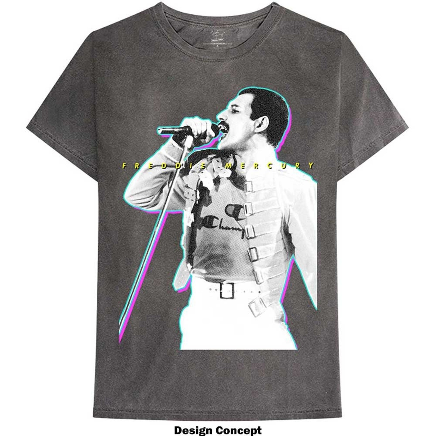 Freddie Mercury Unisex T-Shirt: Glow (Wash Collection)