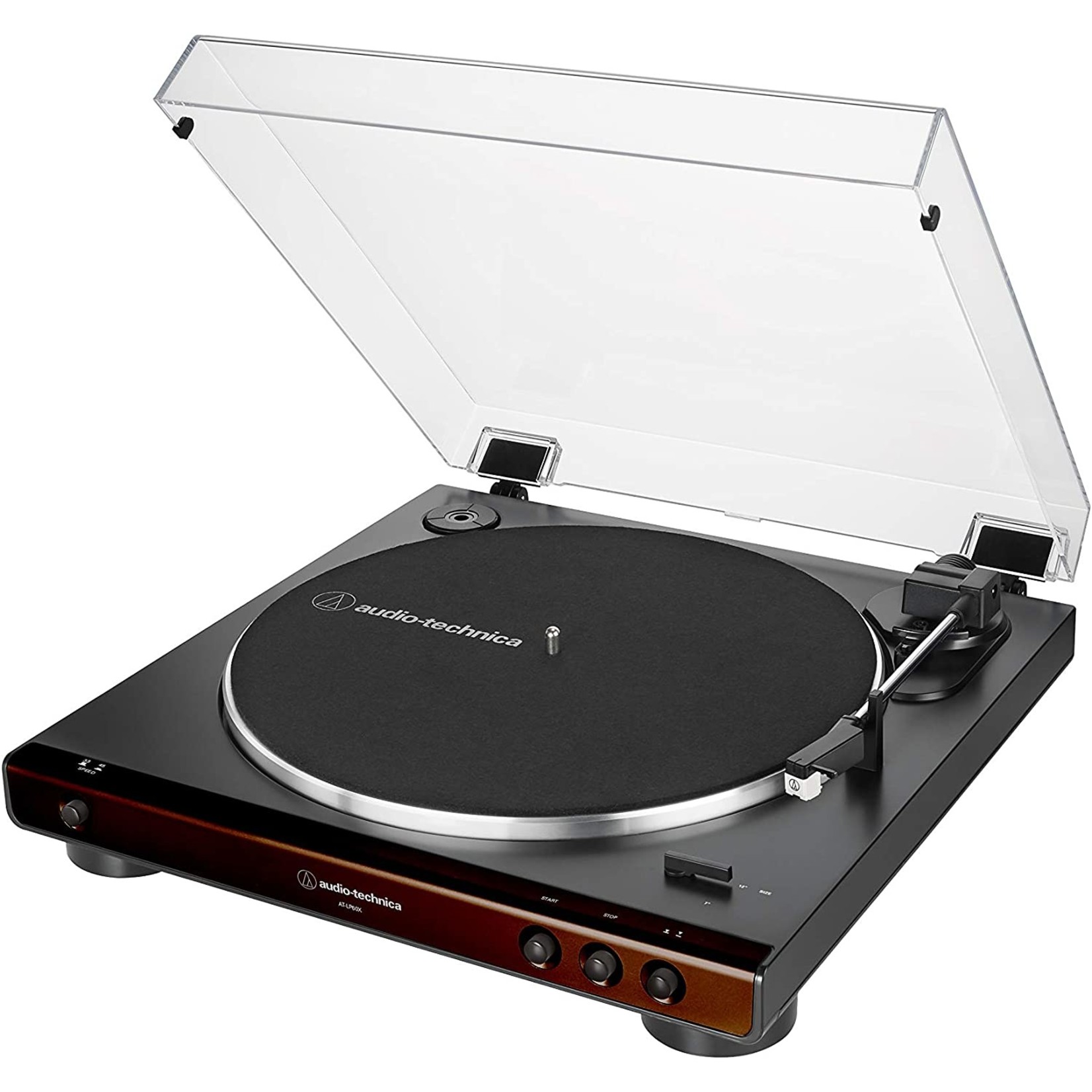 Audio-Technica AT-LP60X-BW - Fully Automatic Belt-Drive Turntable - Brown/Black