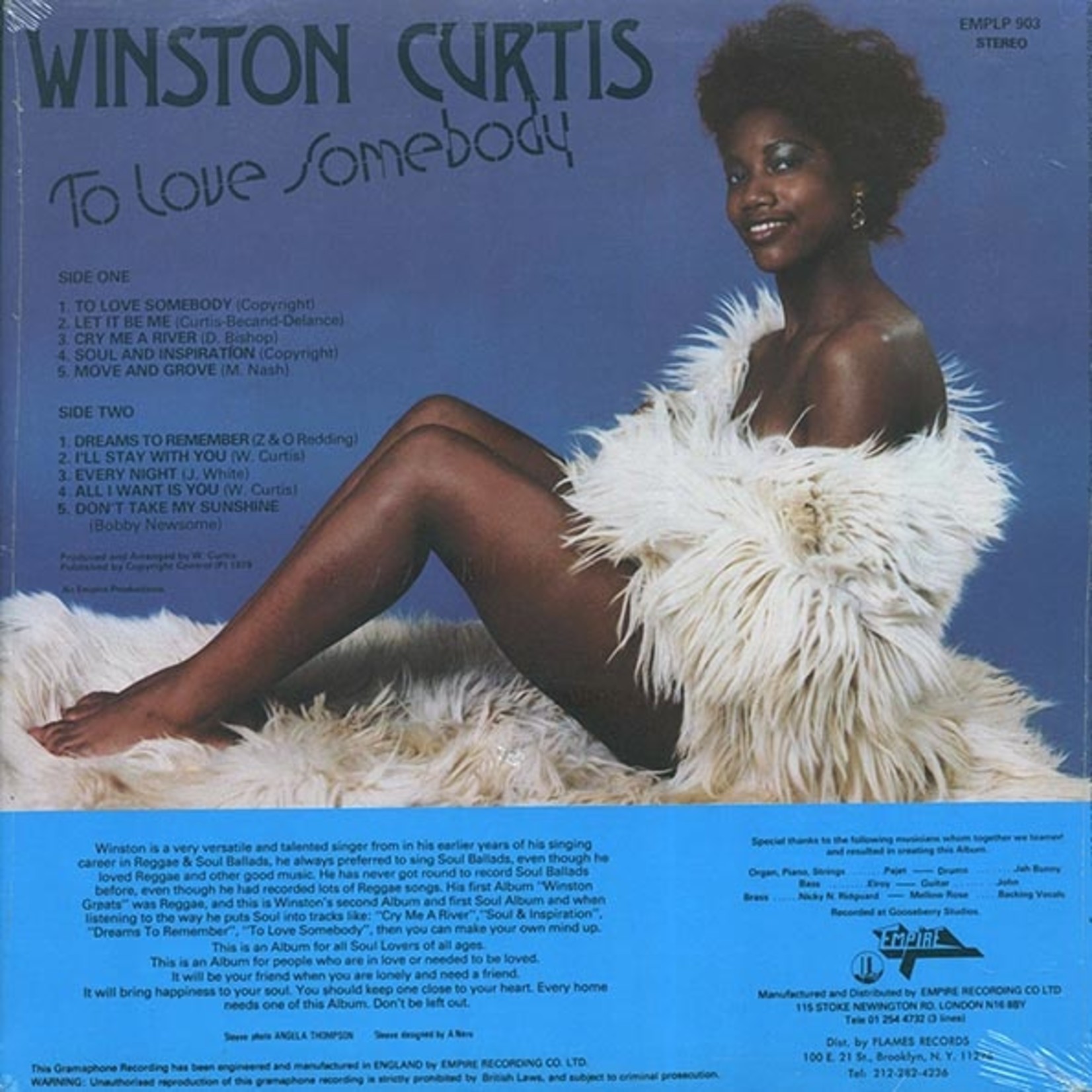 Winston Curtis - To Love Somebody (Flames) (Orig. Press)