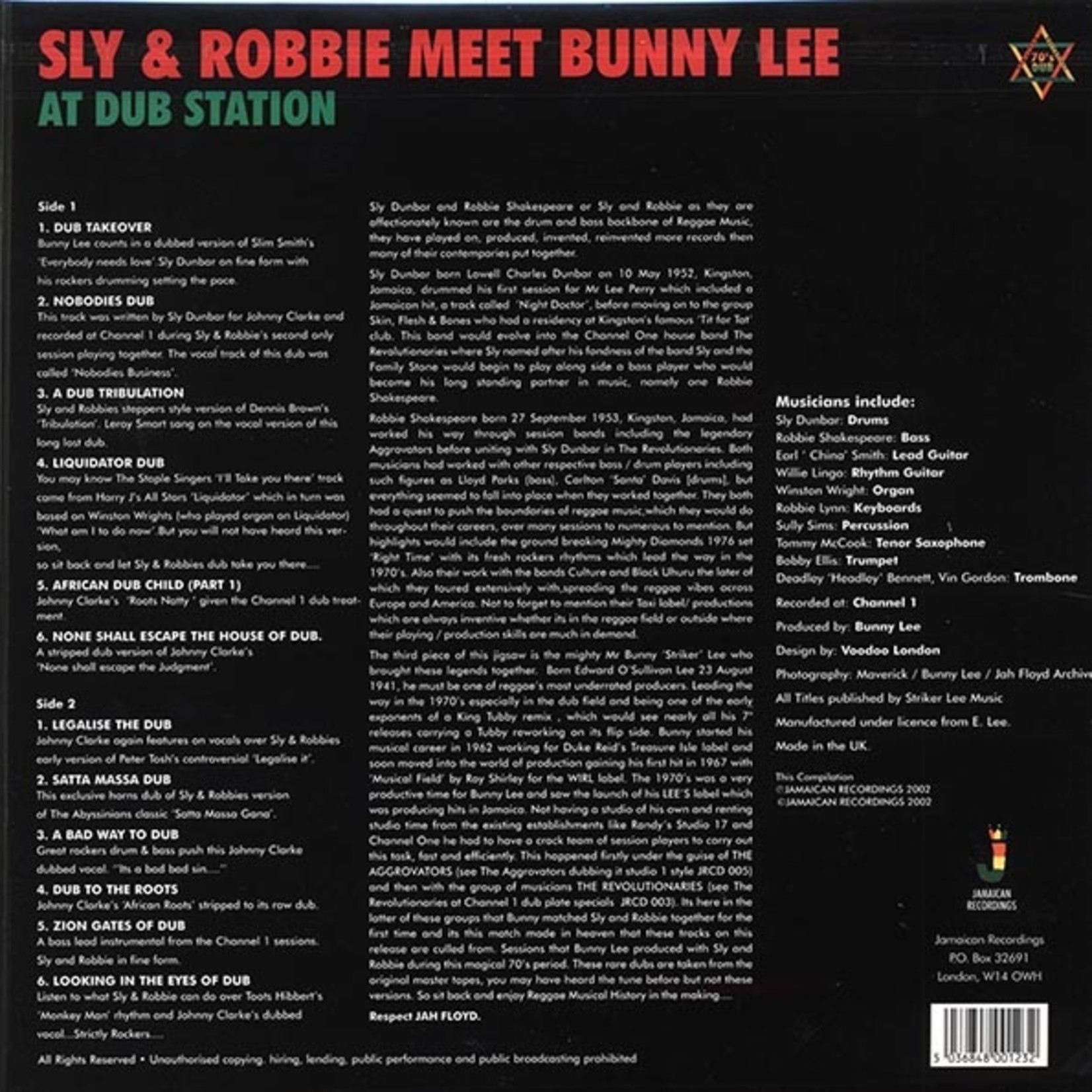 Sly & Robbie - Meet Bunny Lee At Dub Station (Jamaican Recordings) (180g)