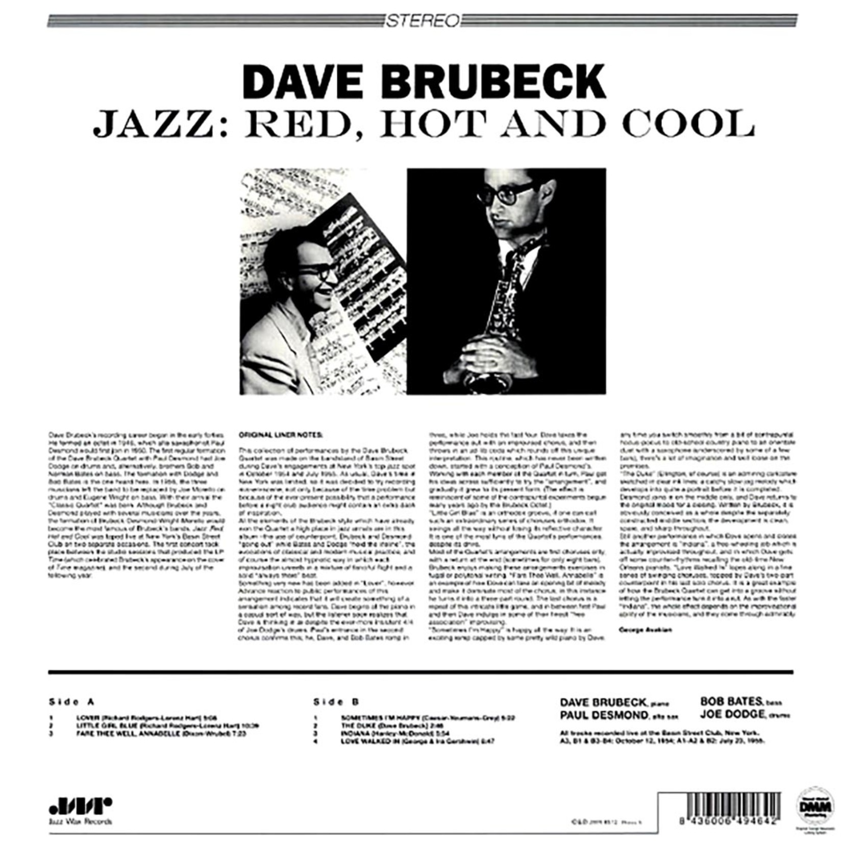 The Dave Brubeck Quartet - Jazz Red Hot And Cool (Jazz Wax) (180g)