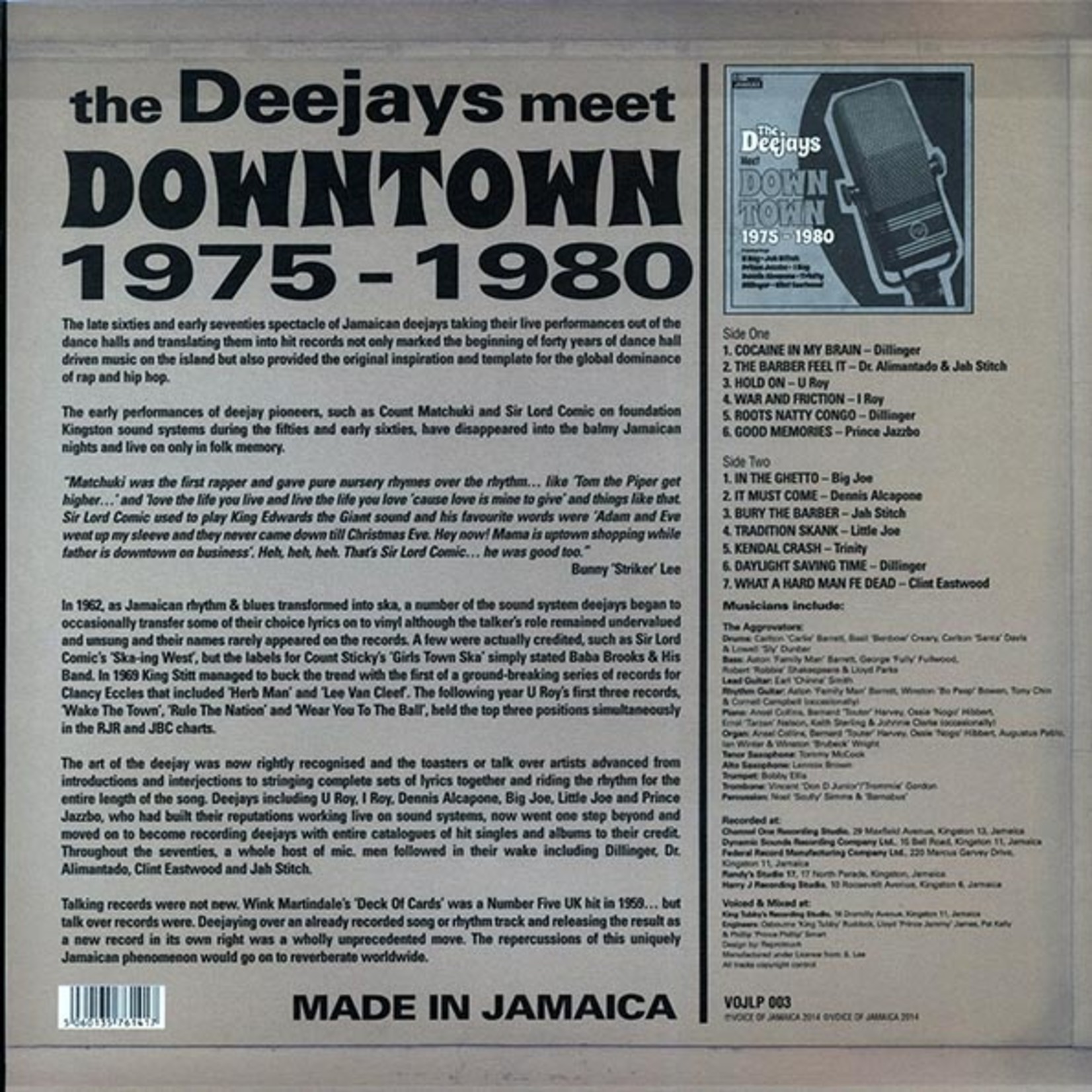 U Roy, Jah Stitich, Prince Jazzbo, I Roy, Etc. - The Deejays Meet Down Town 1975-1980 (Voice Of Jamaica/Jamaican Recordings) (180g)