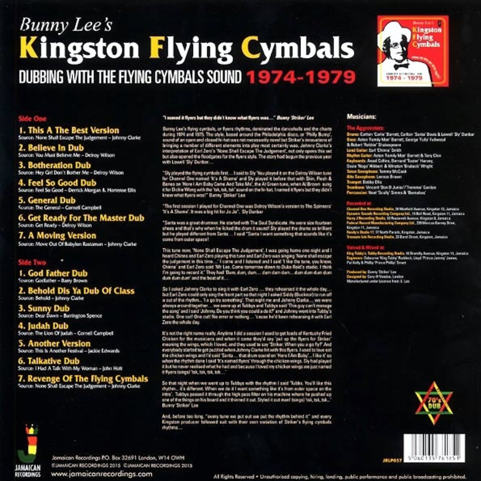 Bunny Lee - Kingston Flying Cymbals: Dubbing With The Flying Cymbals Sound 1974-1979 (Jamaican Recordings) (180g)