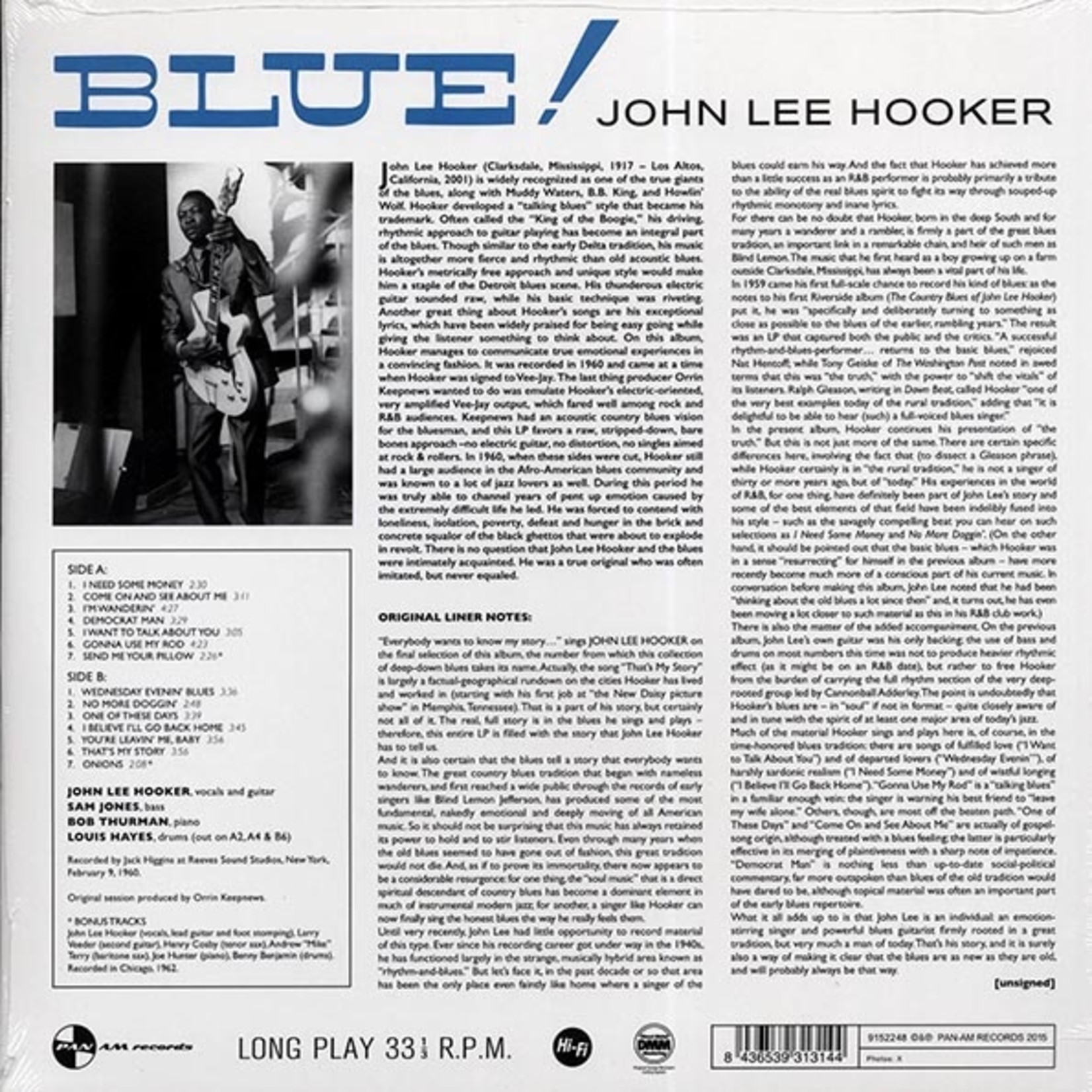 John Lee Hooker - Blue! (Pan Am) (Ltd.) (180g)