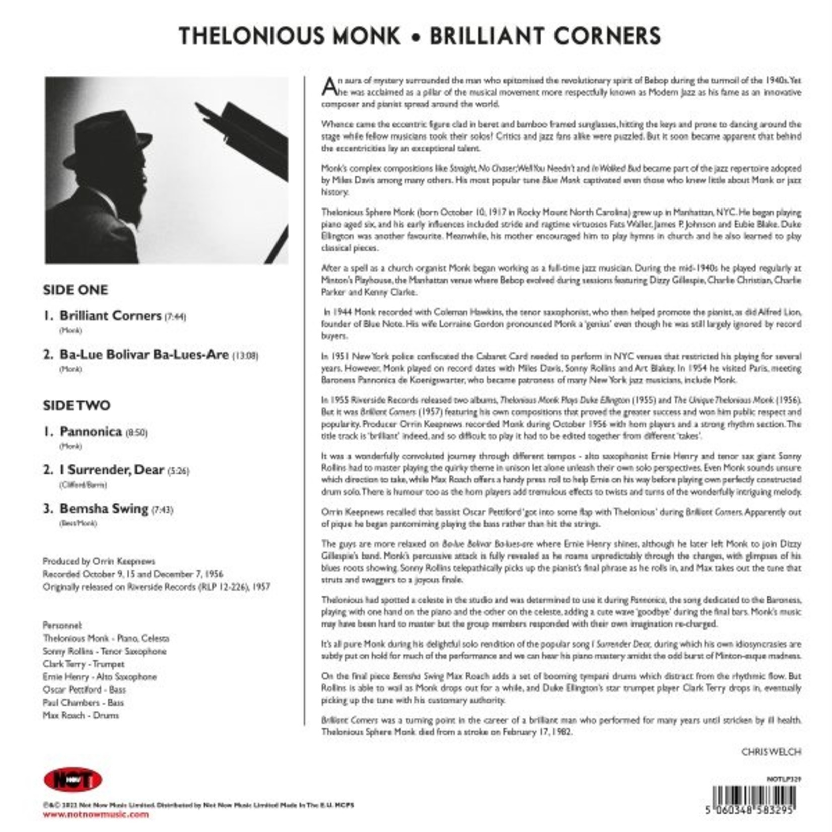 Thelonious Monk - Brilliant Corners (Not Now Music) (180g)