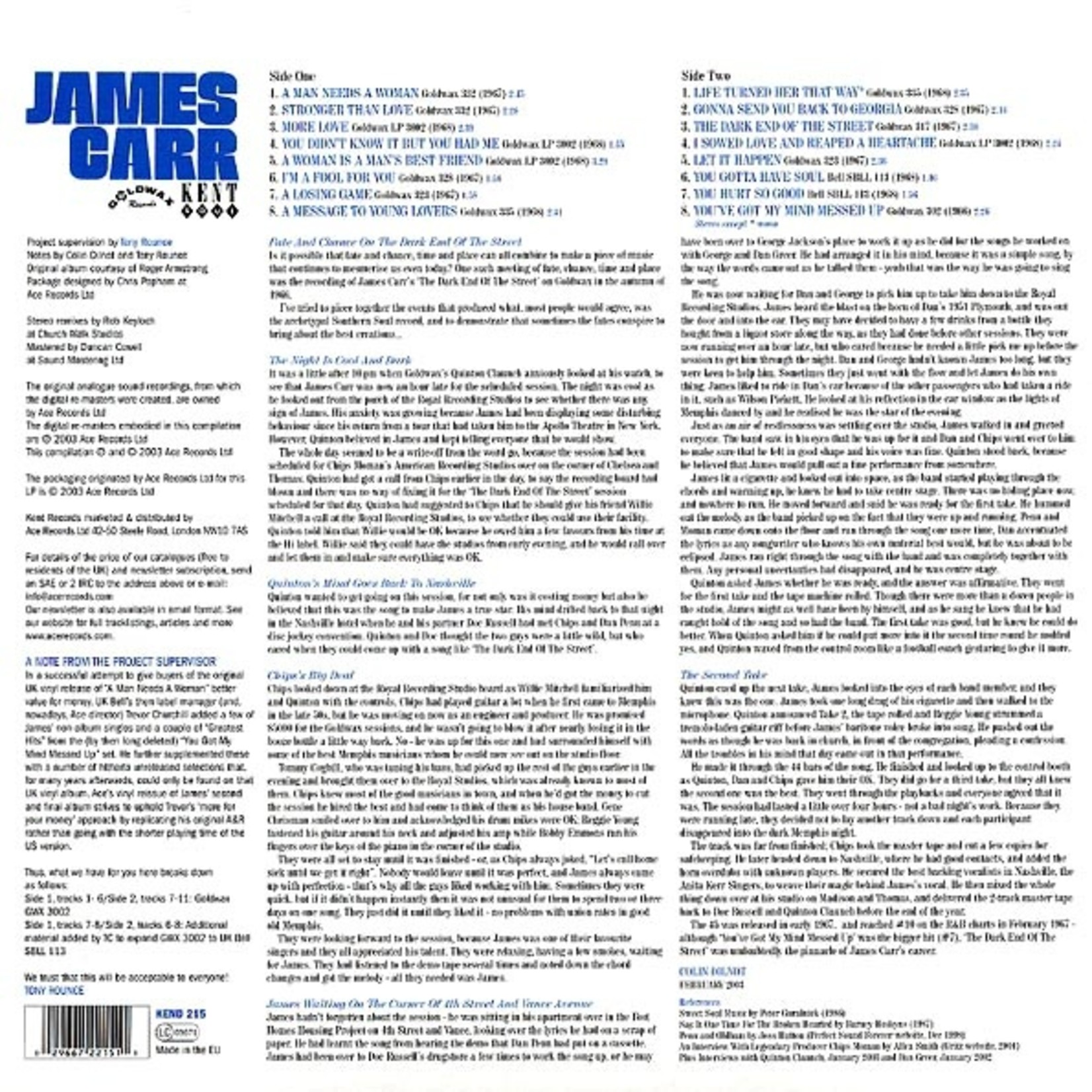 James Carr - A Man Needs A Woman (Ace Records/Kent)