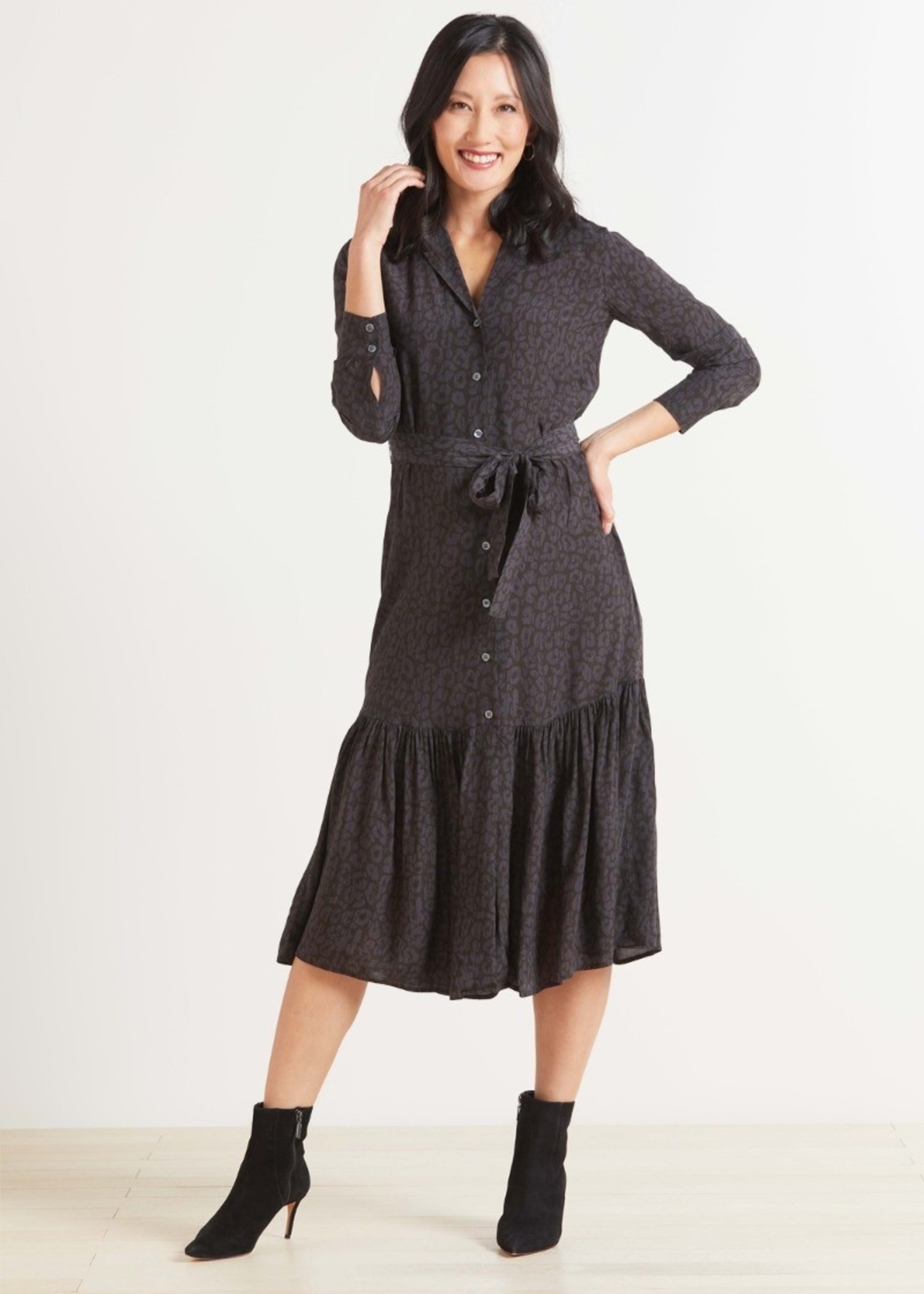 Rails Rails Beatrice Dress - Charcoal Batik Cheetah