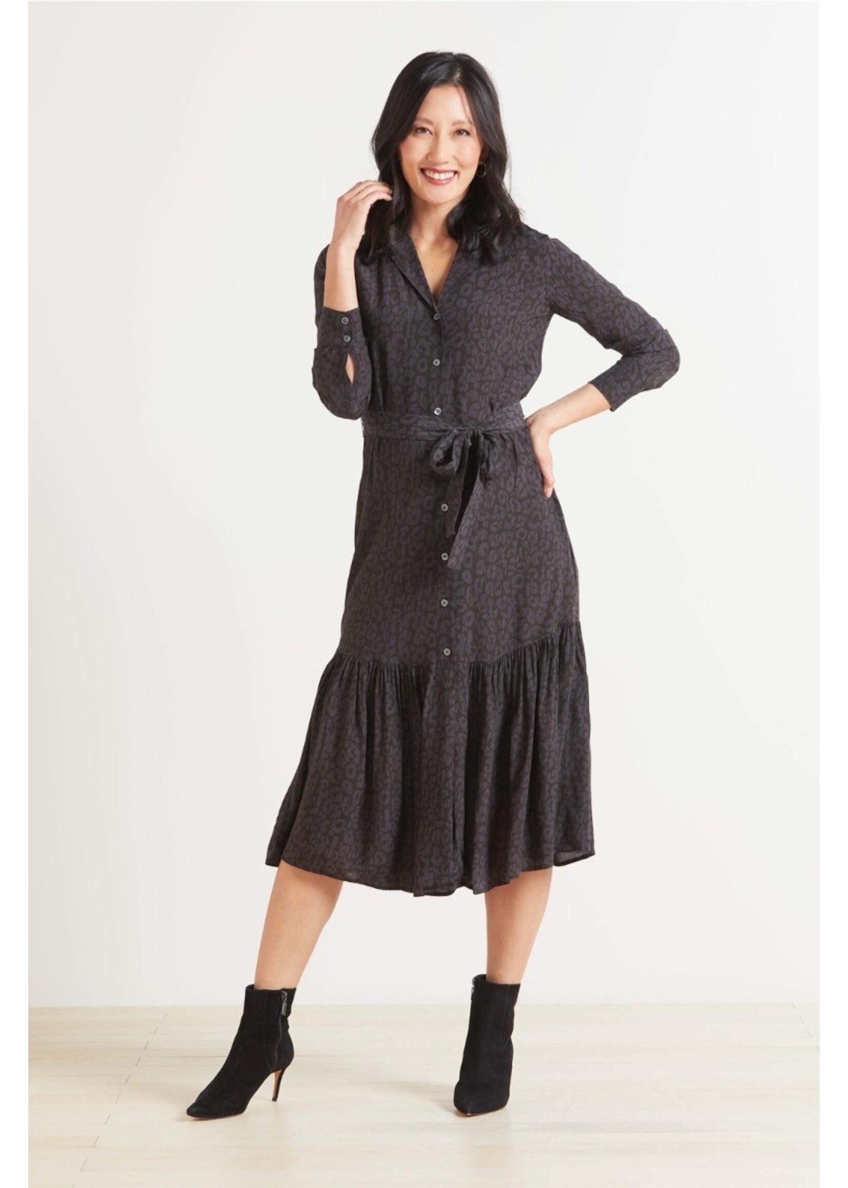 Rails Rails Beatrice Dress - Charcoal Batik Cheetah