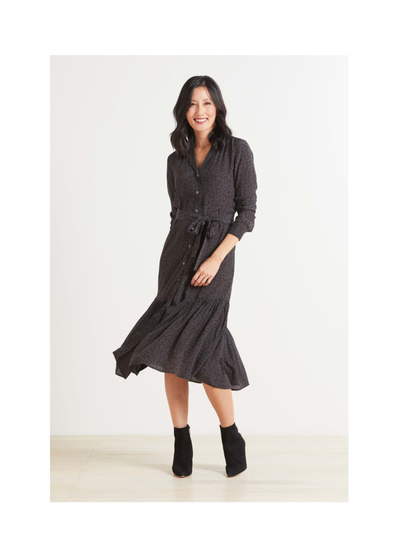 Rails Rails Beatrice Dress - Charcoal Batik Cheetah