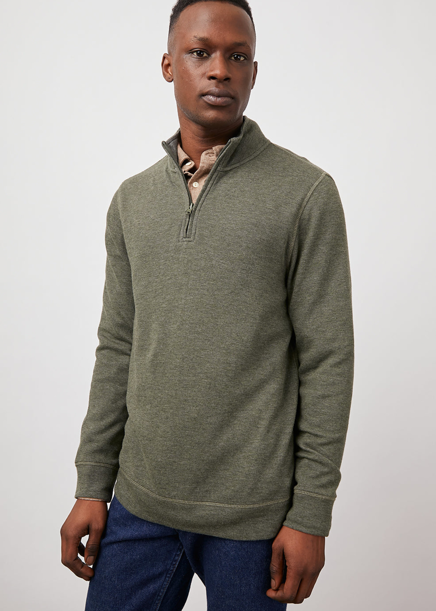 Rails Rails Gavin Half Zip - Olive Charcoal