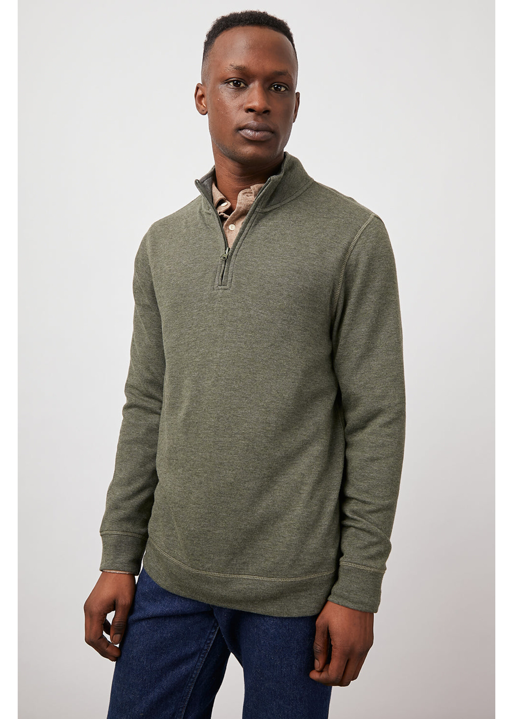 Rails Rails Gavin Half Zip - Olive Charcoal