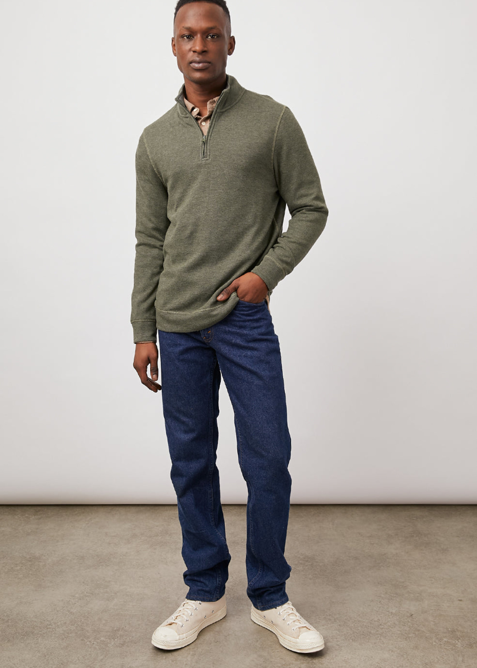Rails Rails Gavin Half Zip - Olive Charcoal