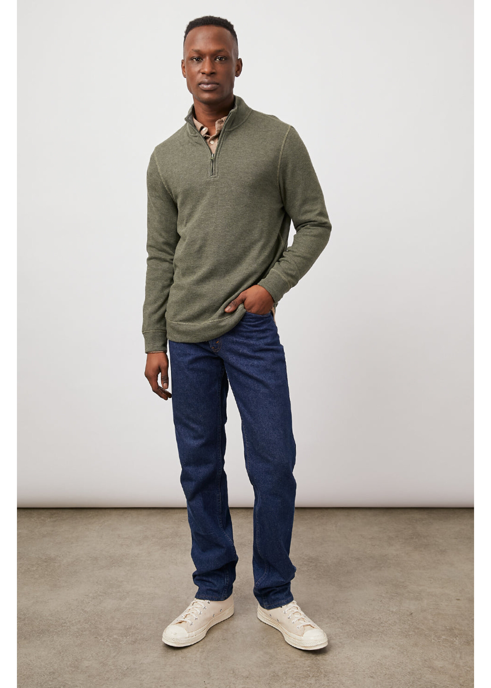 Rails Rails Gavin Half Zip - Olive Charcoal