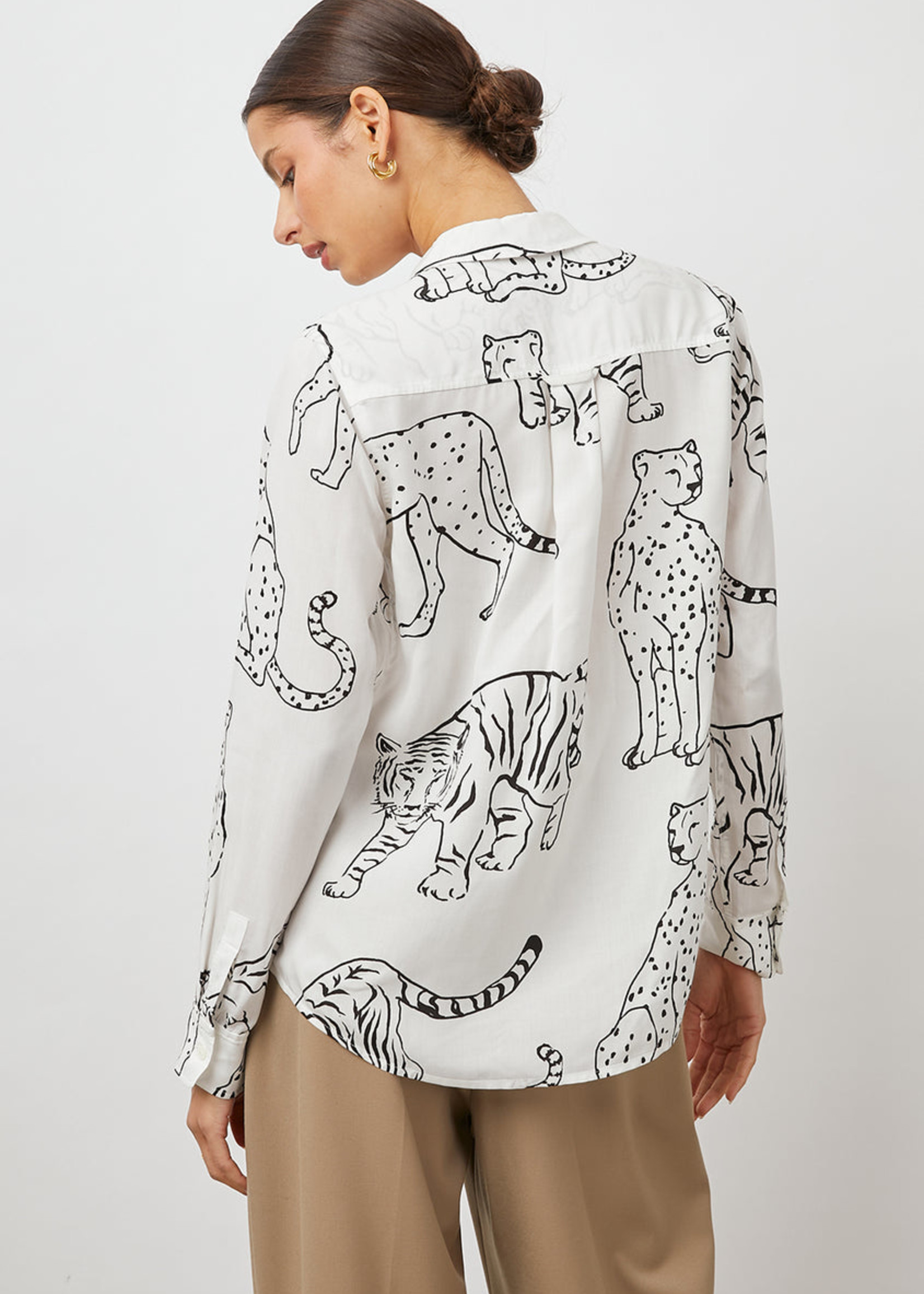 Rails Rails Kathryn Shirt - Ivory Wild Cats