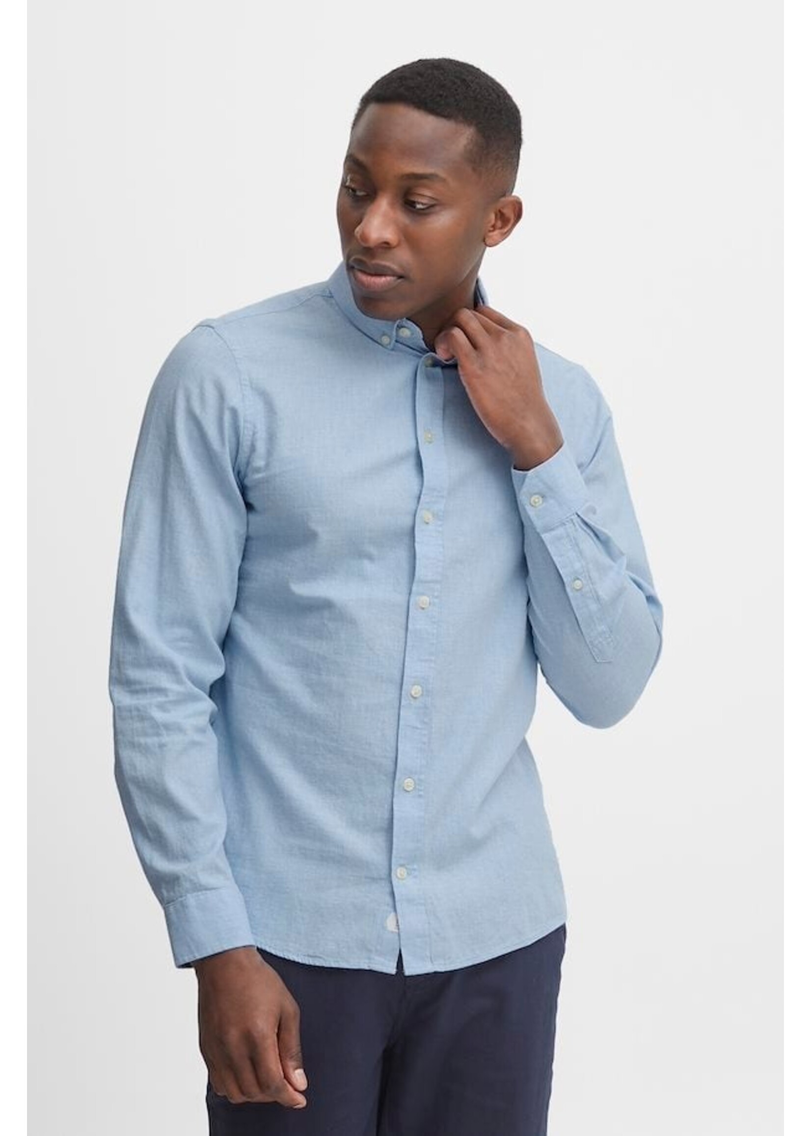 Casual Friday CF Anton Denim Chambray Shirt - Light Blue