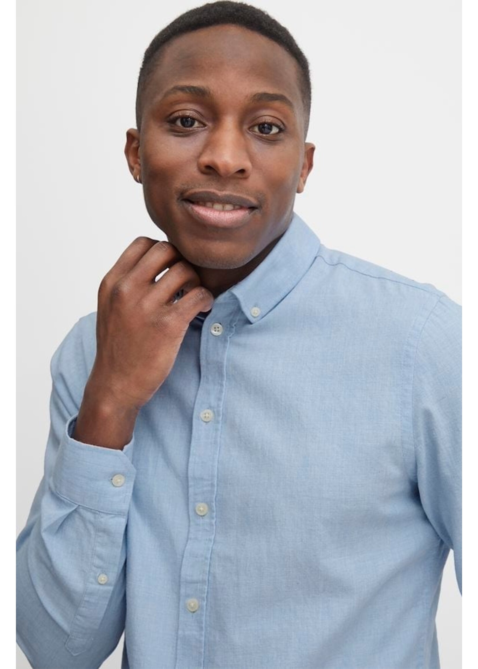 Casual Friday CF Anton Denim Chambray Shirt - Light Blue